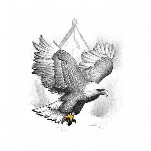 Eagle with wings out tattoo design idea