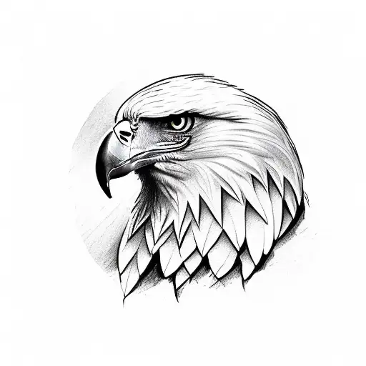 Eagle with wings out tattoo design idea