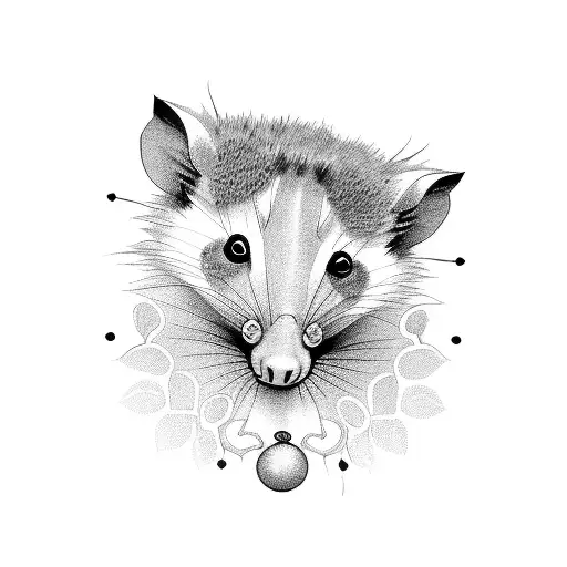 opossum tattoo design idea