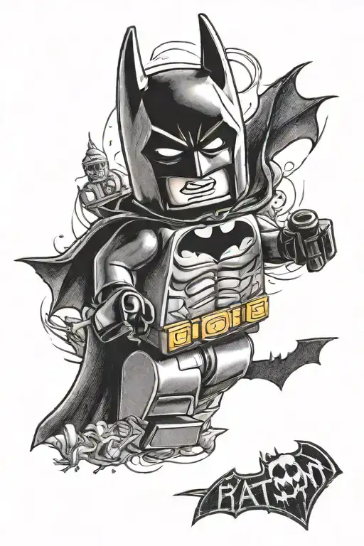 Lego batman tattoo design idea