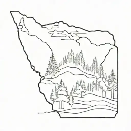spencer butte and state of oregon outline tattoo tattoo design idea