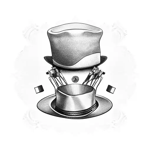 tophat and ash tray tattoo design idea