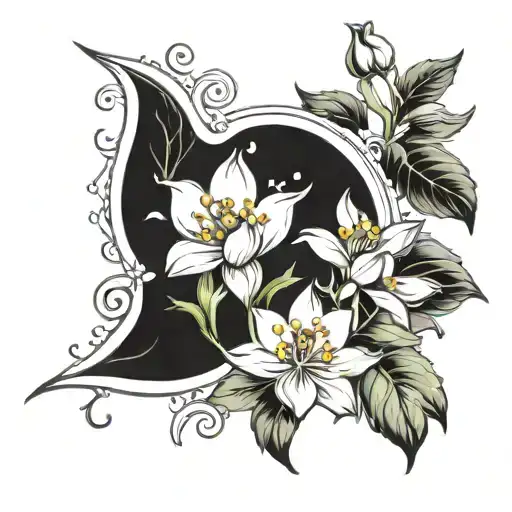 lily of the valley cosmos snow drop water lily tattoo design idea