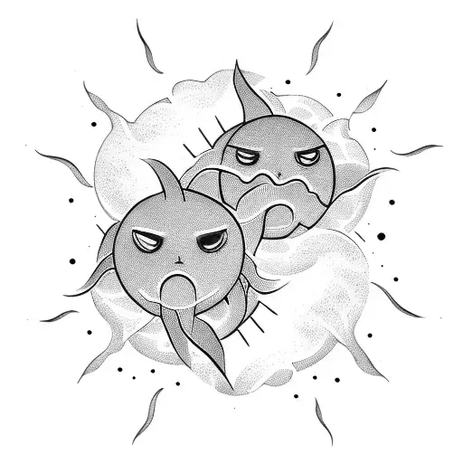 two suns hug tattoo design idea