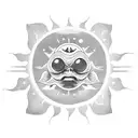 two suns hugging tattoo design idea
