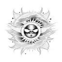 two suns hugging tattoo design idea