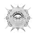 two suns hugging tattoo design idea