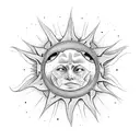 two suns hugging tattoo design idea