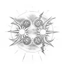 two suns hugging tattoo design idea