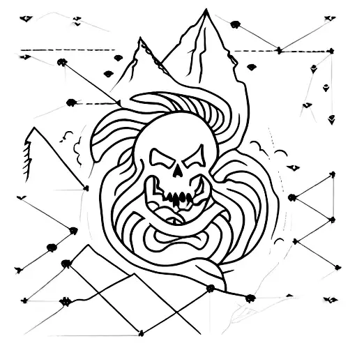 an image that represents the quote: the cave you fear to enter holds the treasure you seek tattoo design idea