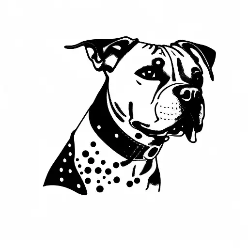 staffy dog tattoo design idea