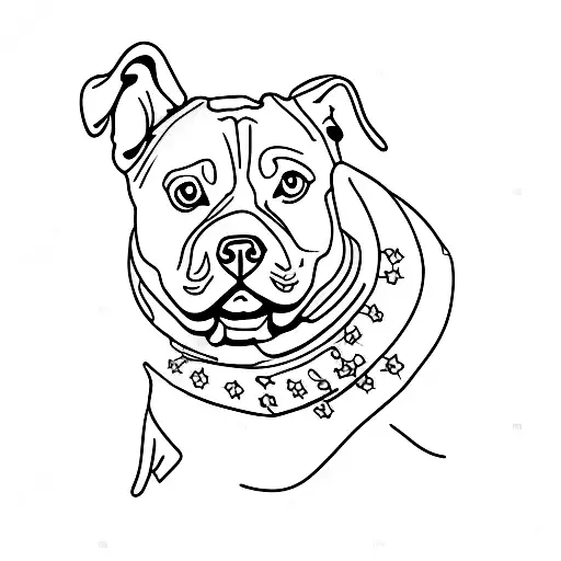 staffy dog tattoo design idea