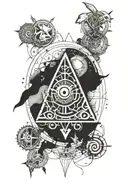 Black ink color / BW Details using mixed runes & sigils that represent: masculine third eye protection abundance Please  tattoo design idea