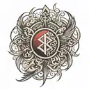 battling addiction recovery symbol tattoo design idea