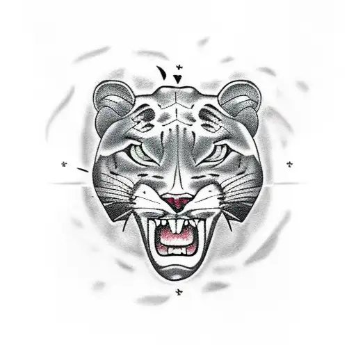 realistic panther crawling up tattoo design idea