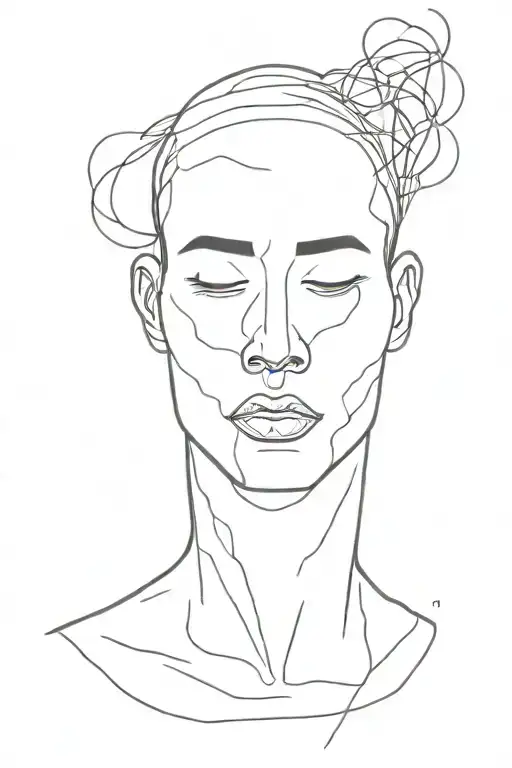 head with anxiety tattoo design idea