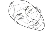 plaster face smiling tattoo design idea