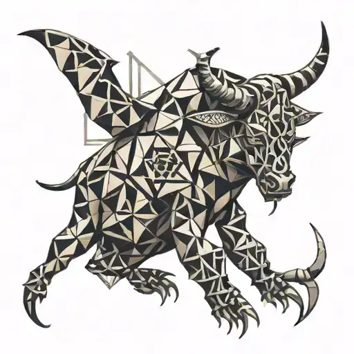 bull and a scorpion intertwined tattoo design idea
