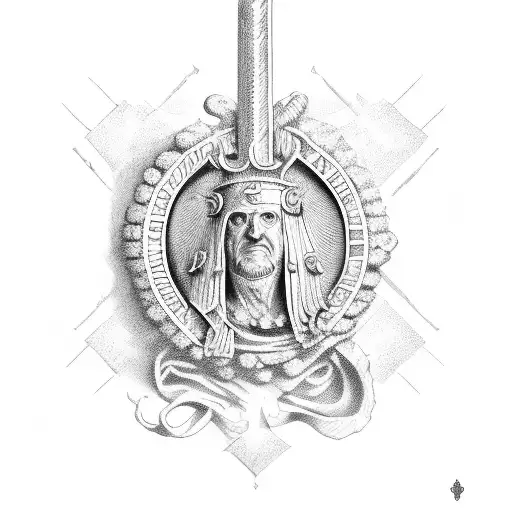 Roman SPQR with the Latin phrase Si vis pacem, para bellum tattoo design idea