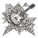 dad memorial guitar tattoo design idea