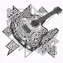 dad memorial guitar tattoo design idea