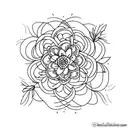 a symmetrical line art jasmin flower with a long stem down the middle going down tattoo design idea