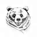 bear with 2 cubs tattoo design idea