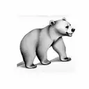 bear with 2 cubs tattoo design idea