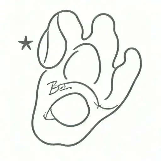 A did paw with name Ben. tattoo design idea