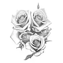 coffin with skeletons and roses  tattoo design idea