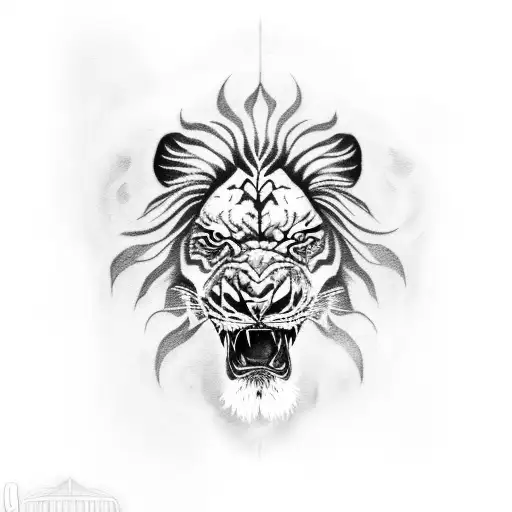 Lion's Head, Snarling Tiger, Rock Snake, sleeve tattoo  tattoo design idea