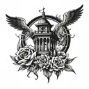 bell tower  tattoo design idea