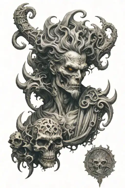 hades in underworld tattoo design idea