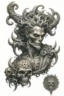 hades in underworld tattoo design idea