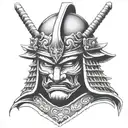 Samurai warrior mask tattoo design idea
