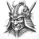 Samurai warrior mask tattoo design idea