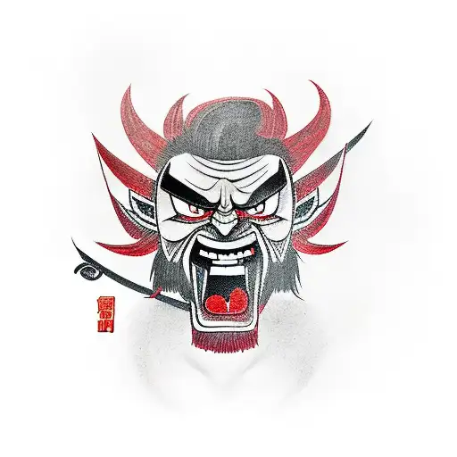 aku from samurai jack show tattoo design idea