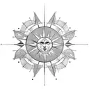 Gnostic cross sun background tattoo design idea