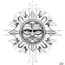Gnostic cross sun background tattoo design idea