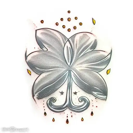 black and gold melting 3 leaf clovers  tattoo design idea