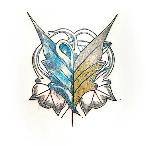 black and gold melting 3 leaf clovers  tattoo design idea