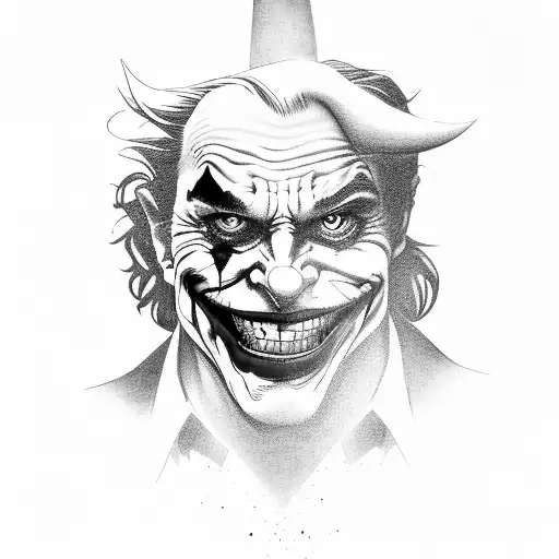 the words ha ha ha joker style tattoo design idea