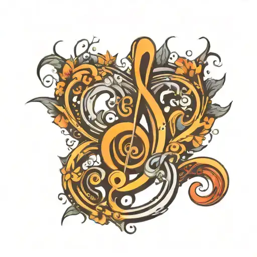 epic bass clef tattoo design idea