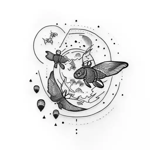 13 with fireflies tattoo design idea