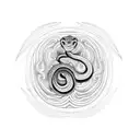 A snake with hypnotic patterns on its skin tattoo design idea