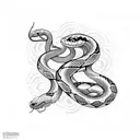 A snake with hypnotic patterns on its skin tattoo design idea