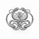 A snake with hypnotic patterns on its skin tattoo design idea