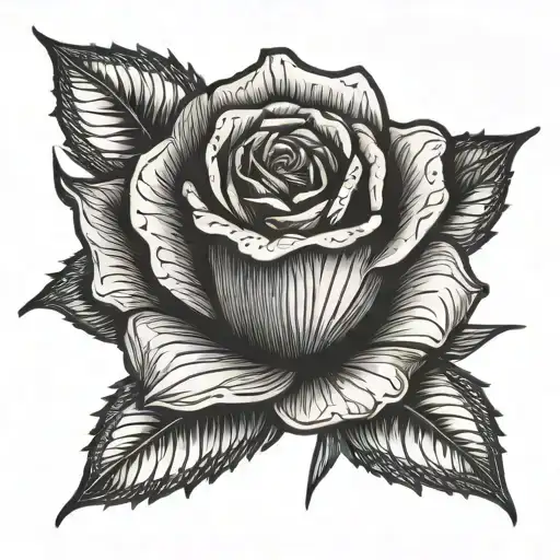 rose with an amber ore tattoo design idea