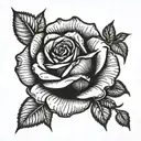 rose with an amber ore tattoo design idea