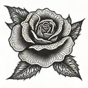rose with an amber ore tattoo design idea